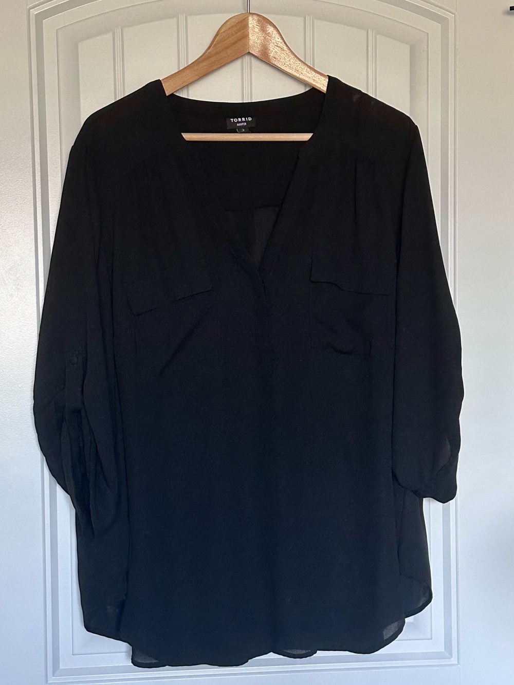 Torrid Harper Black Chiffon Pullover Blouse Size 2